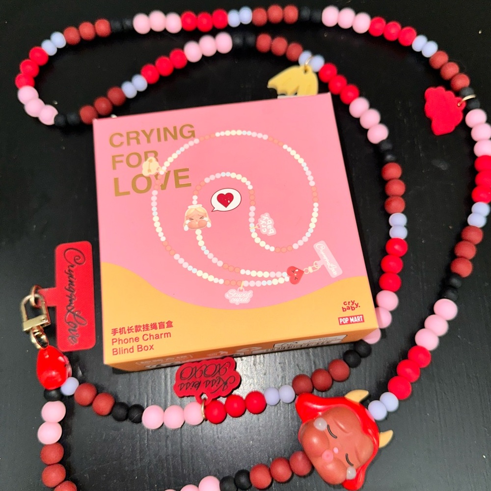 AUTHENTIC POPMART Crying For love Phone Charm “KISS KISS DEVIL VERS”